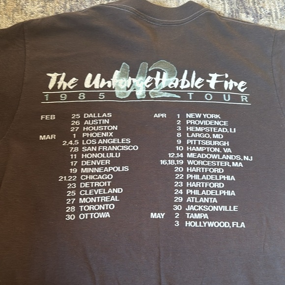 Vintage U2 “The Unforgettable Fire” tour tee- Small - Picture 3 of 4
